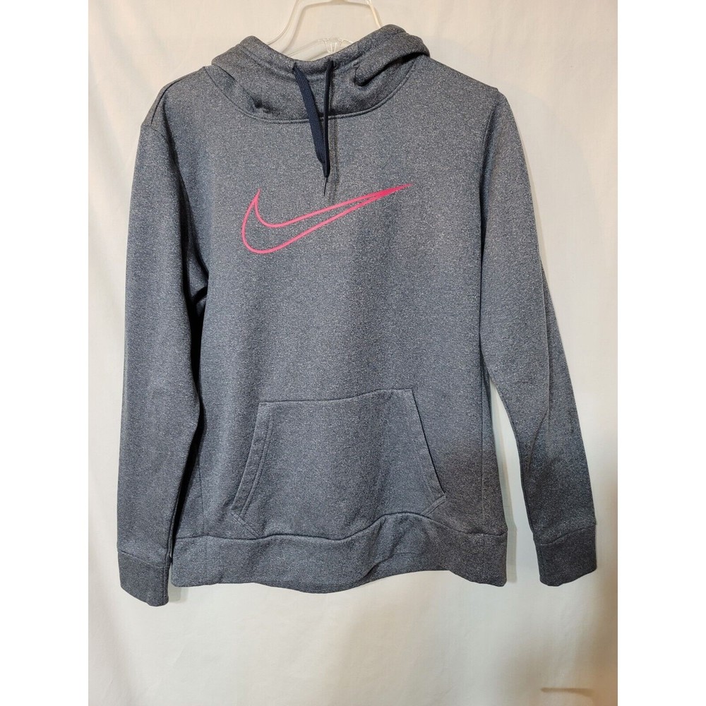 Nike JUST DO IT Gray Hot Pink Dri Fit Hoodie Womens M Medium